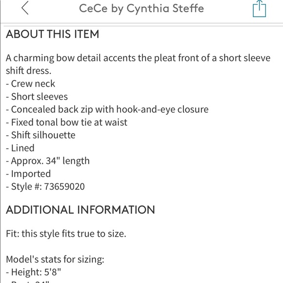 CeCe Short Sleeve Bow Waist Dress - Picture 5 of 5